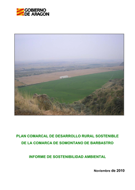 Plan Comarcal De Desarrollo Rural Sostenible De La Comarca De Somontano De Barbastro