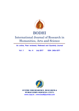 International Journa Humanities, Arts International Journal of Research In