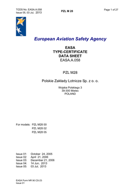 Easa-Tcds-A.058 Pzl M--28-05