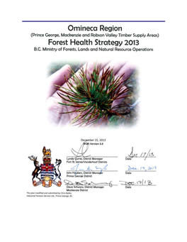 Omineca Region Forest Health Strategy 2013 1 Of