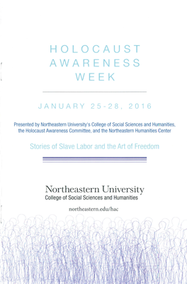 Holocaust Awareness Week Program, 2016