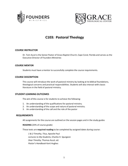 C103 Pastoral Theology Syllabus