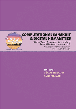 Computational Sanskrit & Digital Humanities