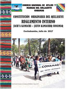 CONAMAQ CONSTITUCIÓN ORIGINARIA DEL QULLASUYU Julio 2017