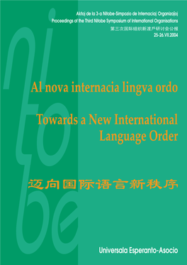 Al Nova Internacia Lingva Ordo Language Order Towards a New