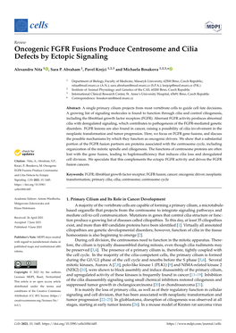 Oncogenic FGFR Fusions Produce Centrosome and Cilia Defects by Ectopic Signaling