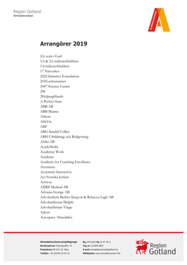 Arrangörer 2019