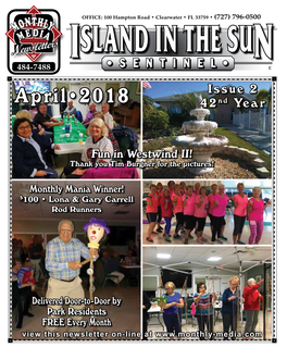 ISLAND in the SUN 484-7488 • S E N T I N E L • E Issue 2 April•2018 42Nd Year
