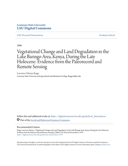 Vegetational Change and Land Degradation in the Lake Baringo