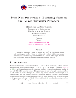 Some New Properties of Balancing Numbers and Square Triangular Numbers