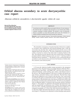 Orbital Abscess Secondary to Acute Dacryocystitis: Case Report