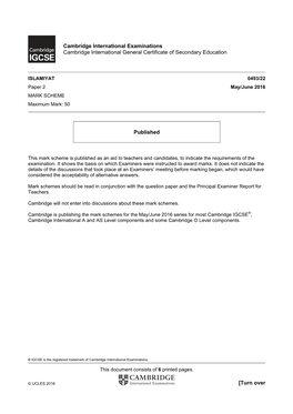 [Turn Over Cambridge International Examinations Cambridge