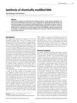 Synthesis of Chemically Modified