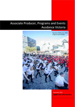 Associate Producer, Programs and Events Ausdance Victoria