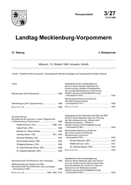 Landtag Mecklenburg-Vorpommern 3/27