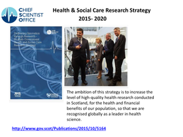 Health & Social Care Research Strategy 2015- 2020