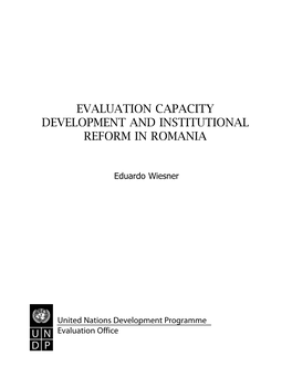 Evaluation Capacity Development and Institutional Reform in Romania