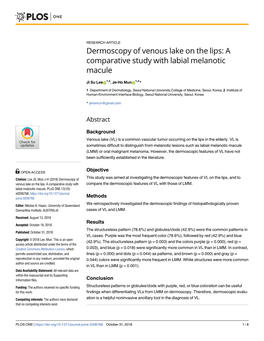 Dermoscopy of Venous Lake on the Lips: a Comparative Study with Labial Melanotic Macule