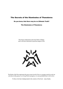 The Secrets of the Illuminates of Thanateros