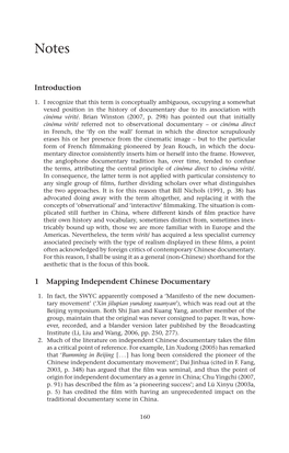 Introduction 1 Mapping Independent Chinese Documentary