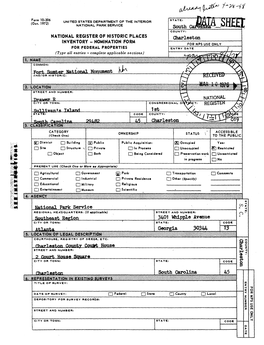 NOMINATION FORM for FEDERAL PROPERTIES (Type All Entries - Complete Applicable Sections)