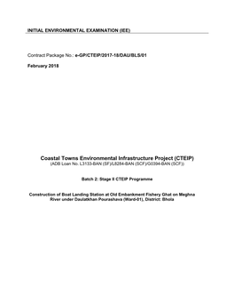 Coastal Towns Environmental Infrastructure Project (CTEIP) (ADB Loan No