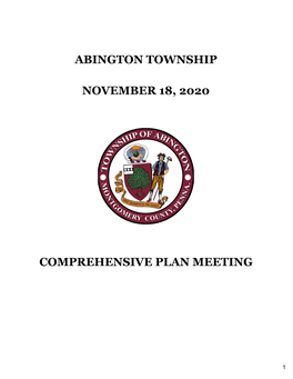 Abington Township November 18, 2020 Comprehensive Plan Meeting