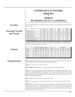 Community Economic Profile Norco