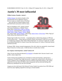 Austin's 30 Most Influential