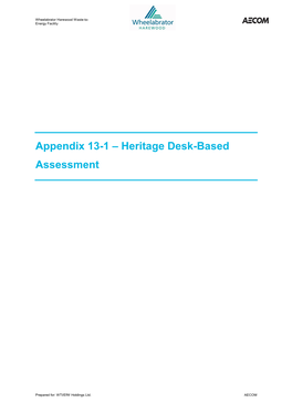 Appendix 13-1: Cultural Heritage Desk-Based Assessment