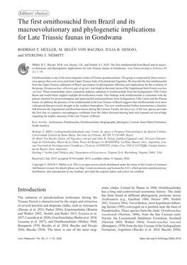 The First Ornithosuchid from Brazil and Its Macroevolutionary and Phylogenetic Implications for Late Triassic Faunas in Gondwana