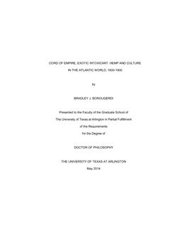 Hemp and Culture in the Atlantic World, 1600-1900