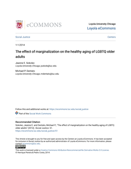 The Effect of Marginalization on the Healthy Aging of LGBTQ Older Adults