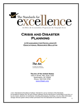 Crisis and Disaster Planning