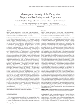 Myxomycete Diversity of the Patagonian Steppe and Bordering Areas in Argentina