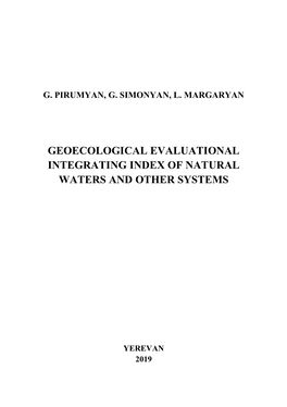 Geoecological Evaluational Integrating Index of Natural Waters and Other Systems