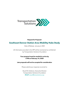 Southeast Denver Station Area Mobility Hubs Study