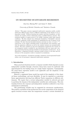 On Segmented Multivariate Regression