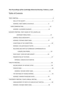 Table of Contents