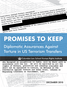Promises to Keep: Diplomatic Assurances Against Torture in US Terrorism Transfers • 9 Summary & Key Recommendations
