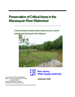 Preservation of Critical Areas in the Manasquan River Watershed