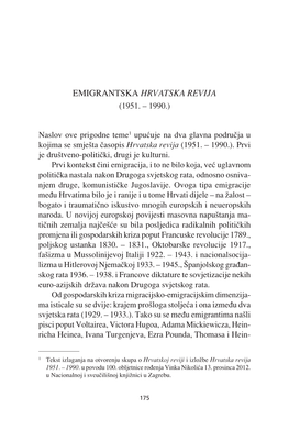 Emigrantska Hrvatska Revija (1951