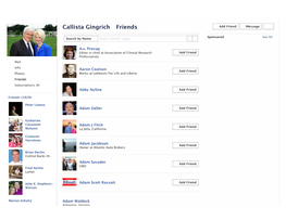 Callista Gingrich Friends Add Friend Message