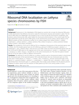 Ribosomal DNA Localization on Lathyrus Species Chromosomes by FISH Hoda B
