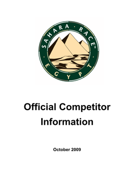 Official Competitor Information