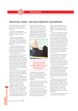 Frances Ames - Human Rights Champion