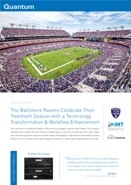 The Baltimore Ravens Celebrate Their Twentieth Season with a Technology Transformation & Workflow Enhancement