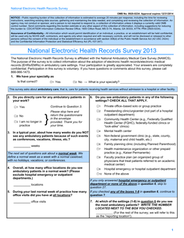 2013 National Electronic Health Records Survey