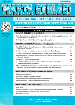 Publications of the Geological Society of Malaysia
