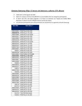 Semana Samsung Elige 12 Meses Sin Intereses Y Ahorra 12% Directo